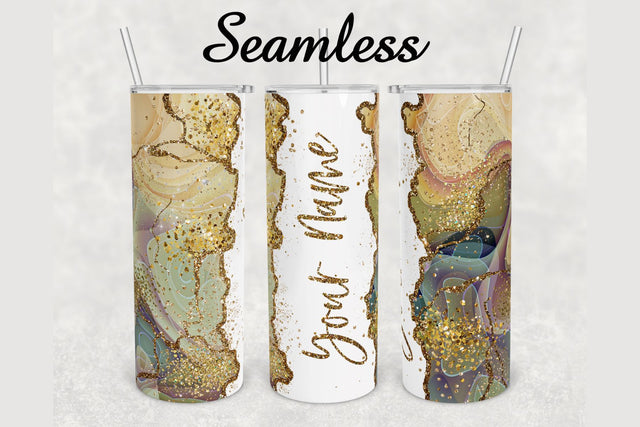 Alcohol Ink Gold Glitter Marble Tumbler sublimation design 20 oz skinny tumbler wrap Sublimation BambinaCreations 