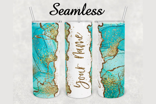 Alcohol Ink Gold Glitter Marble Tumbler sublimation design 20 oz skinny tumbler wrap Sublimation BambinaCreations 