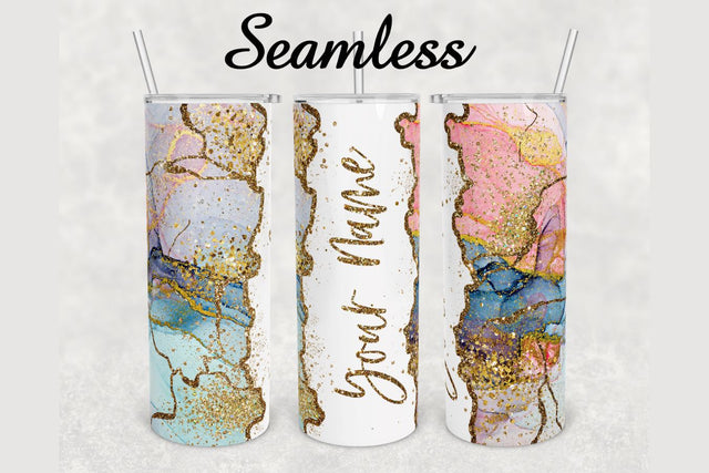 Alcohol Ink Gold Glitter Marble Tumbler sublimation design 20 oz skinny tumbler wrap Sublimation BambinaCreations 