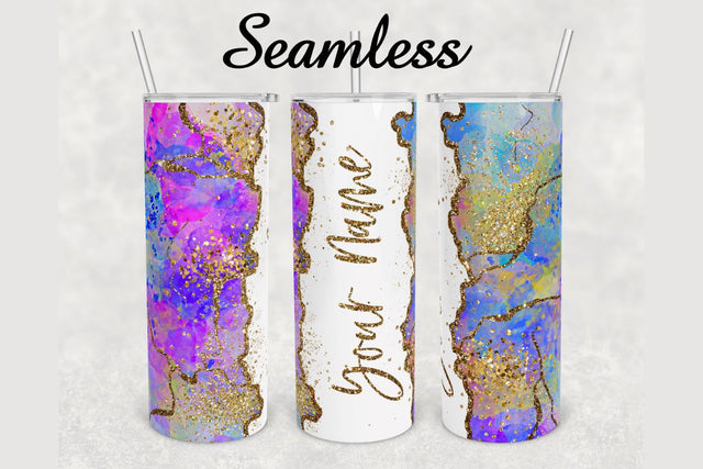 Alcohol Ink Gold Glitter Marble Tumbler sublimation design 20 oz skinny tumbler wrap Sublimation BambinaCreations 