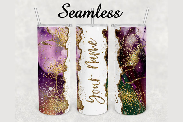 Alcohol Ink Gold Glitter Marble Tumbler sublimation design 20 oz skinny tumbler wrap Sublimation BambinaCreations 