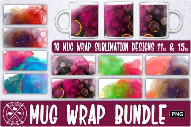 Alcohol Ink Mug wrap sublimation Sublimation Last Frontier Design Co. 