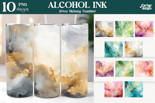 Alcohol Ink Tumbler Wrap Bundle | Tumbler Sublimation Wrap Sublimation Carla C Designs 
