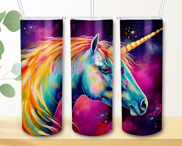 Alcohol Ink Unicorn 20oz Skinny Tumbler Png, Colorful Alcohol Ink Unicorn Tumbler, Unicorn Tumbler Design, Unicorn Horse, Rainbow Watercolor Sublimation sassyprint 