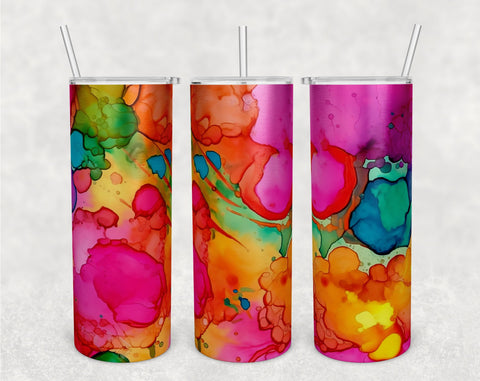 Alcohol Inks Tumbler Wraps Bundle, 20 Oz Skinny Tumbler Alcohol Inks Sublimation Designs, Seamless Alcohol Inks PNG, 5 Designs Sublimation HappyDesignStudio 