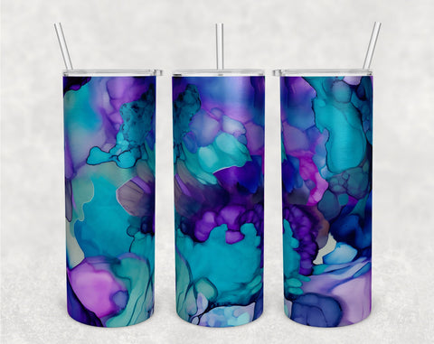 Alcohol Inks Tumbler Wraps Bundle, 20 Oz Skinny Tumbler Alcohol Inks Sublimation Designs, Seamless Alcohol Inks PNG, 5 Designs Sublimation HappyDesignStudio 