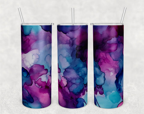 Alcohol Inks Tumbler Wraps Bundle, 20 Oz Skinny Tumbler Alcohol Inks Sublimation Designs, Seamless Alcohol Inks PNG, 5 Designs Sublimation HappyDesignStudio 