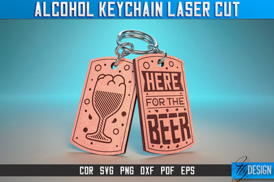 Alcohol Keychain Laser Cut SVG | Alcohol Laser Cut SVG Design | CNC Files SVG Fly Design 