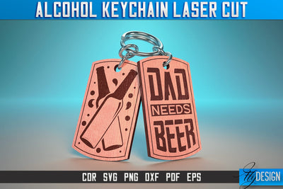 Alcohol Keychain Laser Cut SVG | Alcohol Laser Cut SVG Design | CNC Files SVG Fly Design 