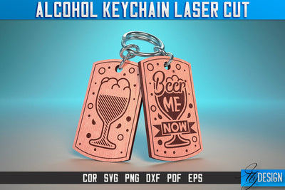 Alcohol Keychain Laser Cut SVG | Alcohol Laser Cut SVG Design | CNC Files SVG Fly Design 