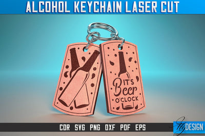 Alcohol Keychain Laser Cut SVG | Alcohol Laser Cut SVG Design | CNC Files SVG Fly Design 