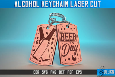 Alcohol Keychain Laser Cut SVG | Alcohol Laser Cut SVG Design | CNC Files SVG Fly Design 