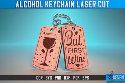 Alcohol Keychain Laser Cut SVG | Alcohol Laser Cut SVG Design | CNC Files SVG Fly Design 
