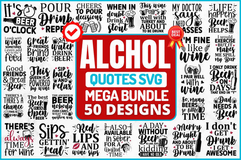 Alcohol Quotes SVG Bundle SVG Regulrcrative 
