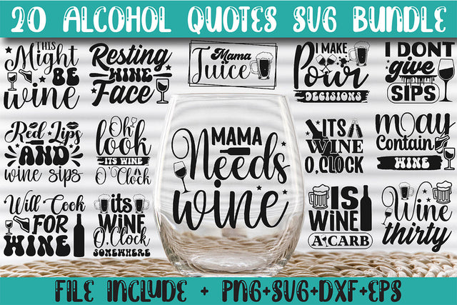 Alcohol Quotes Svg Bundle SVG Rupkotha 