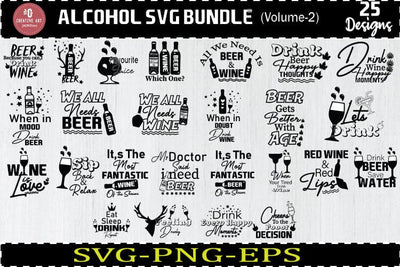 Alcohol Svg Bundle, Coaster Svg, Alcohol Quotes Bundle V2 SVG jacpot007 