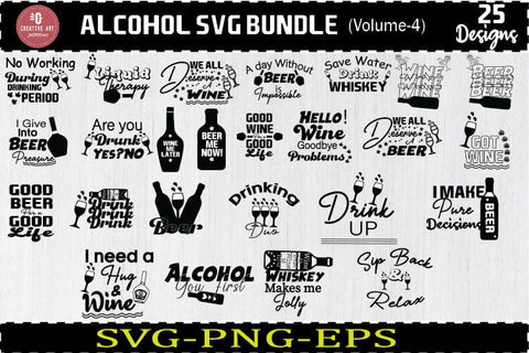 Alcohol Svg Bundle, Coaster Svg, Alcohol Quotes Bundle V4 SVG jacpot007 