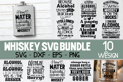 Alcohol SVG Bundle, Funny Flask Sayings, Whiskey Quotes SVG md faruk hossain 