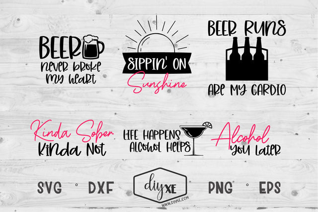 Alcohol You Later Bundle SVG DIYxe Designs