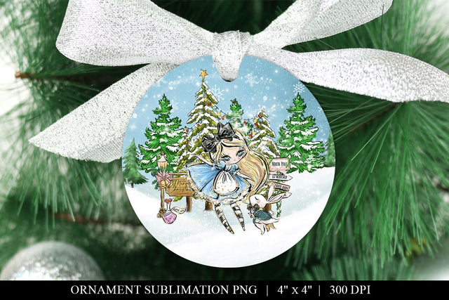 Alice in Wonderland Round Sublimation PNG Sublimation BijouBay 