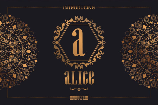 Alice Monogram Decorative Fonts Font Fox7 By Rattana 