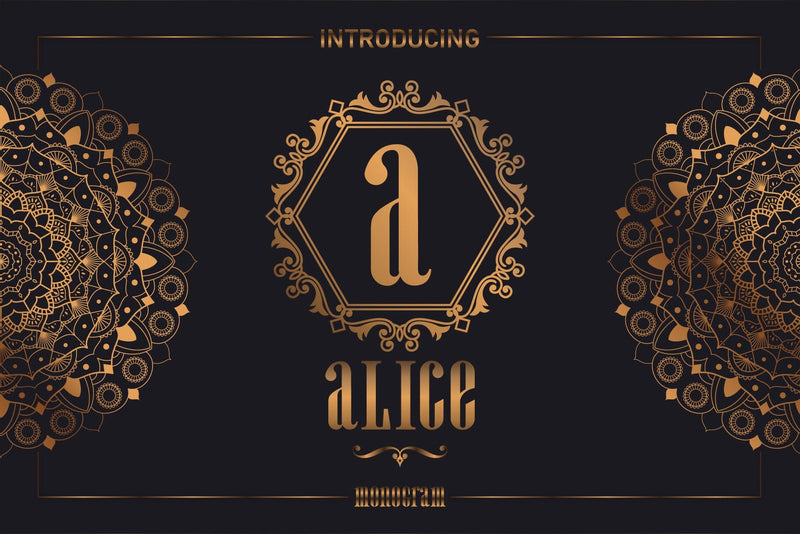 Alice Monogram Decorative Fonts Font Fox7 By Rattana 