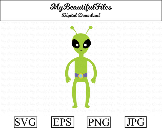 Alien Green - space SVG MyBeautifulFiles 