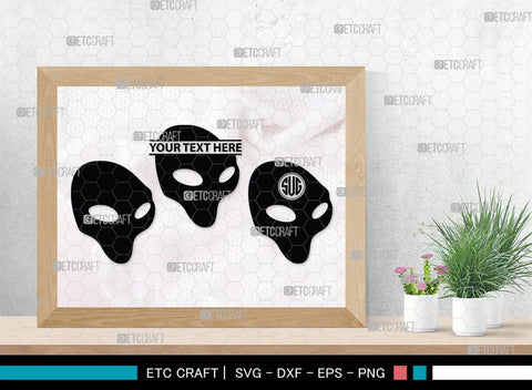 Alien Monogram, Alien Silhouette, Alien SVG, Ufo Svg, Alien Face Svg, Alien Ufo Svg, SB00335 SVG ETC Craft 