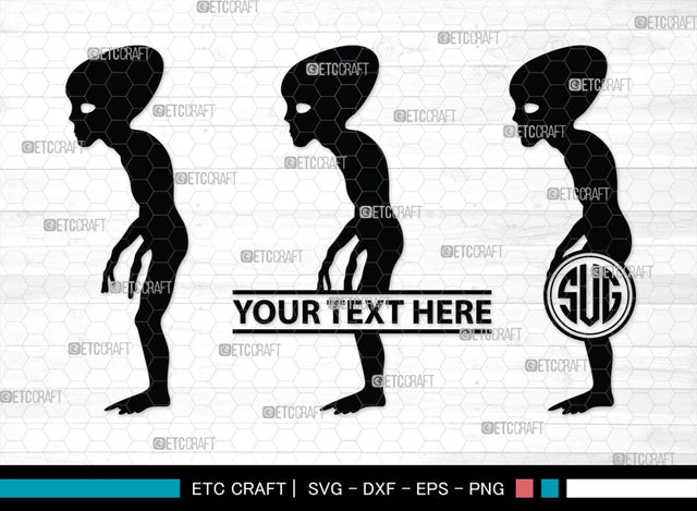 Alien Monogram, Alien Silhouette, Alien SVG, Ufo Svg, Alien Face Svg, Alien Ufo Svg, SB00335 SVG ETC Craft 