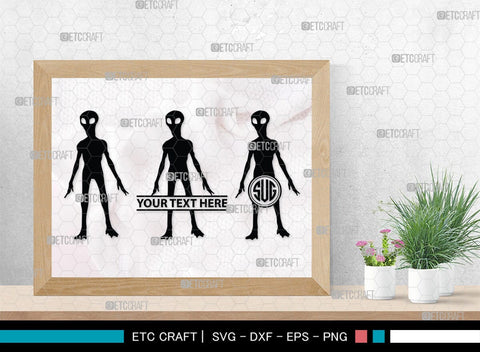 Alien Monogram, Alien Silhouette, Alien SVG, Ufo Svg, Alien Face Svg, Alien Ufo Svg, SB00335 SVG ETC Craft 