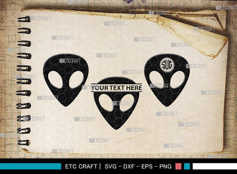 Alien Monogram, Alien Silhouette, Alien SVG, Ufo Svg, Alien Face Svg, Alien Ufo Svg, SB00335 SVG ETC Craft 