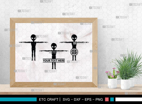 Alien Monogram, Alien Silhouette, Alien SVG, Ufo Svg, Alien Face Svg, Alien Ufo Svg, SB00335 SVG ETC Craft 