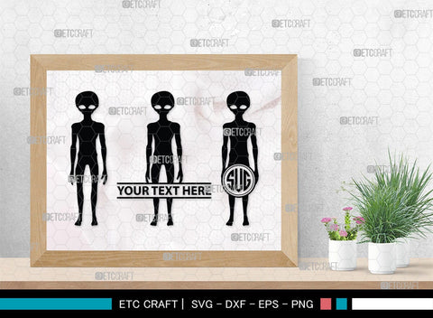 Alien Monogram, Alien Silhouette, Alien SVG, Ufo Svg, Alien Face Svg, Alien Ufo Svg, SB00335 SVG ETC Craft 