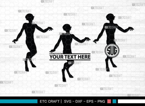 Alien Monogram, Alien Silhouette, Alien SVG, Ufo Svg, Alien Face Svg, Alien Ufo Svg, SB00335 SVG ETC Craft 