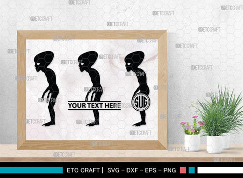 Alien Monogram, Alien Silhouette, Alien SVG, Ufo Svg, Alien Face Svg, Alien Ufo Svg, SB00335 SVG ETC Craft 