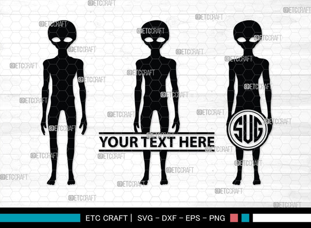 Alien Monogram, Alien Silhouette, Alien SVG, Ufo Svg, Alien Face Svg, Alien Ufo Svg, SB00335 SVG ETC Craft 