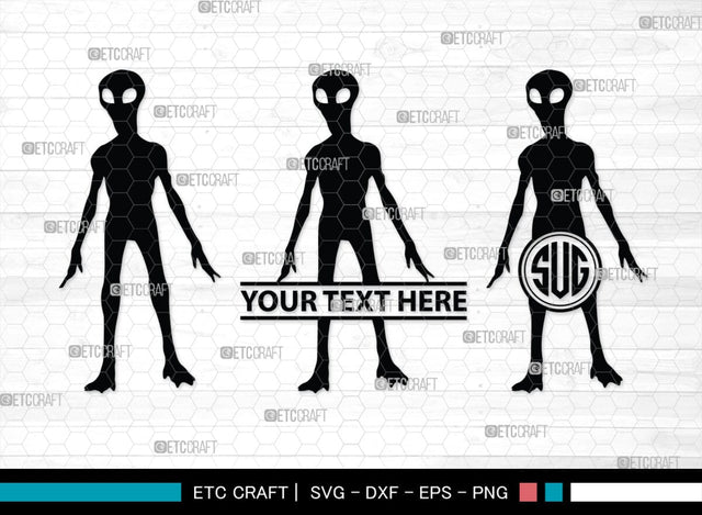 Alien Monogram, Alien Silhouette, Alien SVG, Ufo Svg, Alien Face Svg, Alien Ufo Svg, SB00335 SVG ETC Craft 