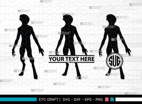 Alien Monogram, Alien Silhouette, Alien SVG, Ufo Svg, Alien Face Svg, Alien Ufo Svg, SB00335 SVG ETC Craft 