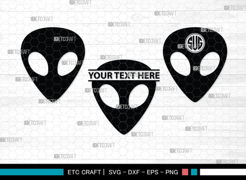 Alien Monogram, Alien Silhouette, Alien SVG, Ufo Svg, Alien Face Svg, Alien Ufo Svg, SB00335 SVG ETC Craft 