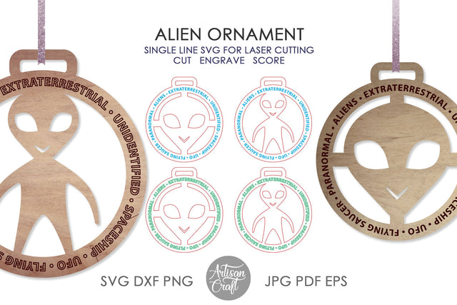 Alien ornament for laser SVG Artisan Craft SVG 