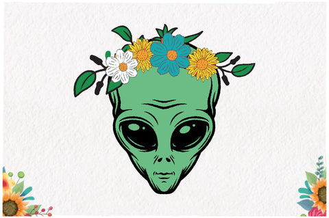 Alien with Floral Sublimation Sublimation Jagonath Roy 