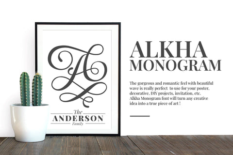 Alkha Monogram Font Font Holydie Studio 