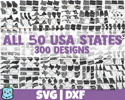 All 50 USA States SVG Bundle SVG MintyMarshmallows 