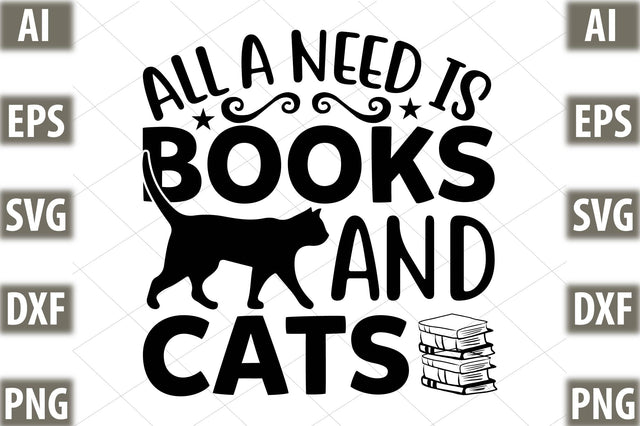 All a need is books and cats SVG SVGista 