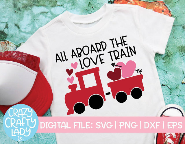 All Aboard the Love Train | Valentine's Day SVG Cut File SVG Crazy Crafty Lady Co. 