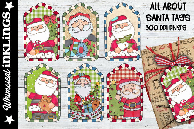 All about Santa Tags Sublimation Whimsical Inklings 
