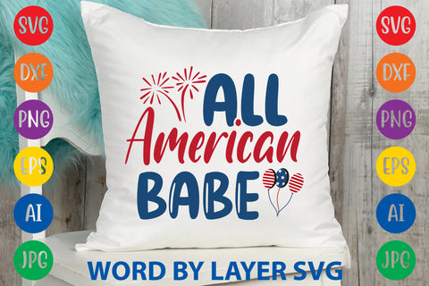 All American Babe, Patriotic SVG Design SVG Rafiqul20606 