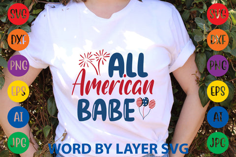 All American Babe, Patriotic SVG Design SVG Rafiqul20606 
