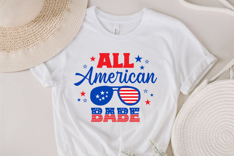 All American Babe SVG, 4th of July SVG, Babe SVG, July 4th svg, America svg, Sunglasses svg, Independence Day svg, png dxf SVG Fauz 