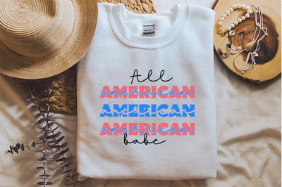 all american babe svg,4th of july svg,png SVG BB Type Studios 